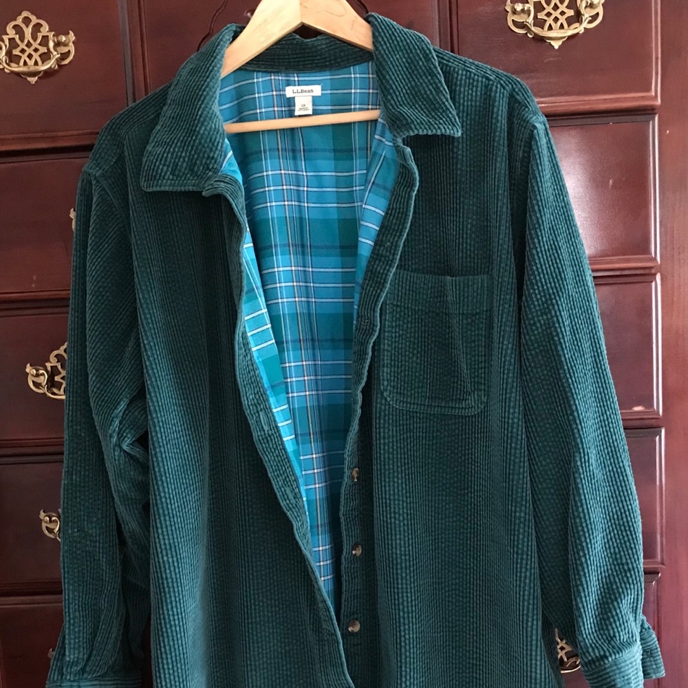 LL Bean Comfort Corduroy Big Shirt Lined Size 3X
